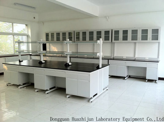 良い値段 物理化学的な木製の実験室の家具、12.7mmの板の科学研究所の島のテーブル オンライン