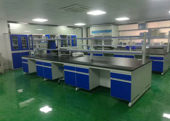 良い値段 化学木製の実験室の家具、試薬の棚が付いている実験室の島のベンチ オンライン